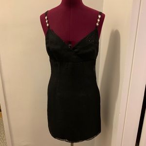 Black shimmery cocktails dress vintage 90s